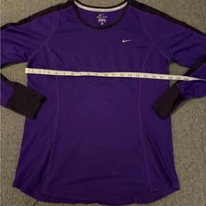Nike Purple and Black Dri-FIT Long Sleeve Shirt